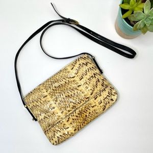 Vintage Snakeskin Leather Purse Small Shoulder Handbag 8”x 6” Made in Ta…